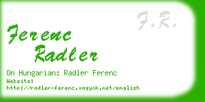 ferenc radler business card